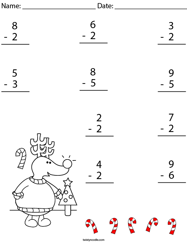 reindeer-single-digit-subtraction-math-worksheet-twisty-noodle
